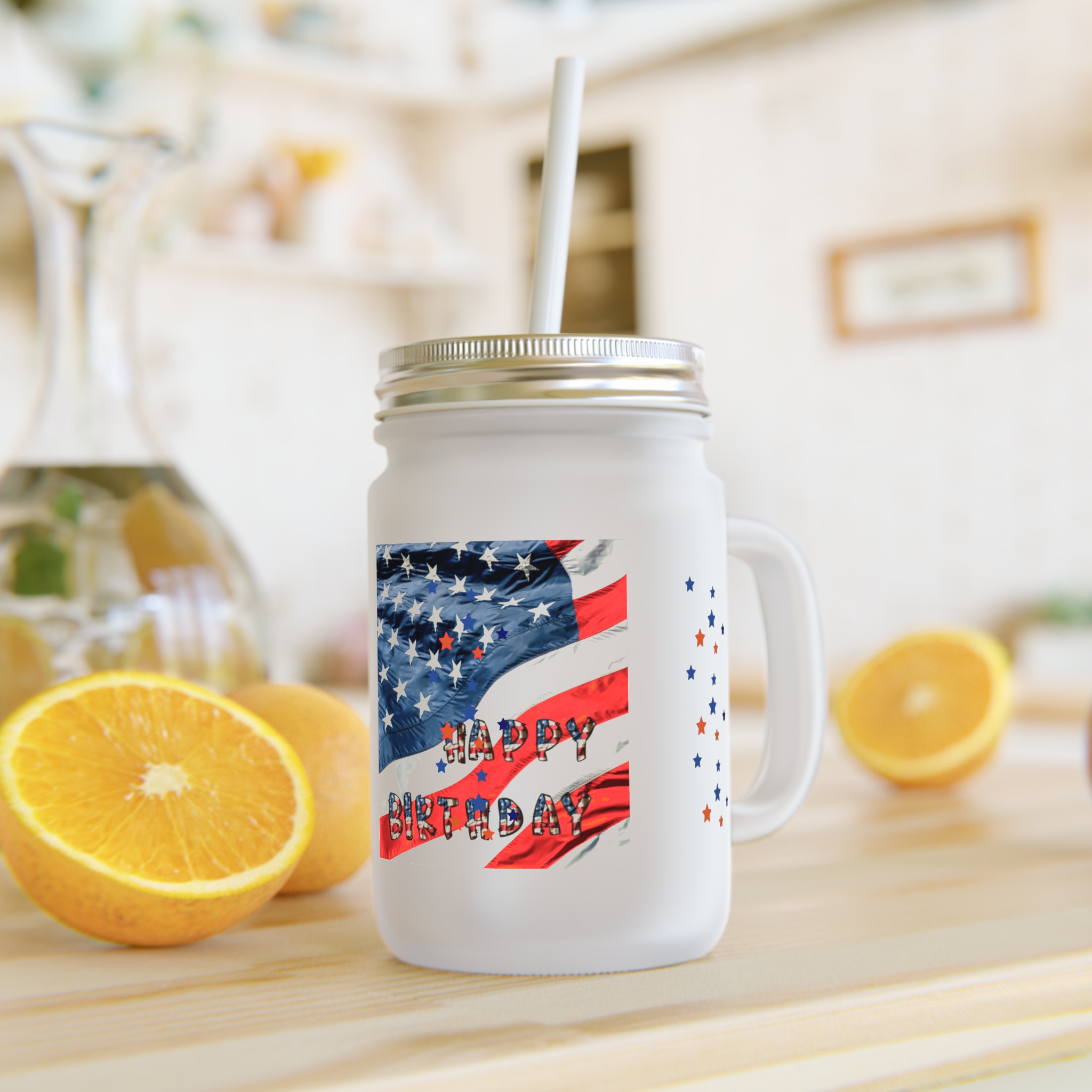 Mason Jar mug with straw and lid. - Image 2