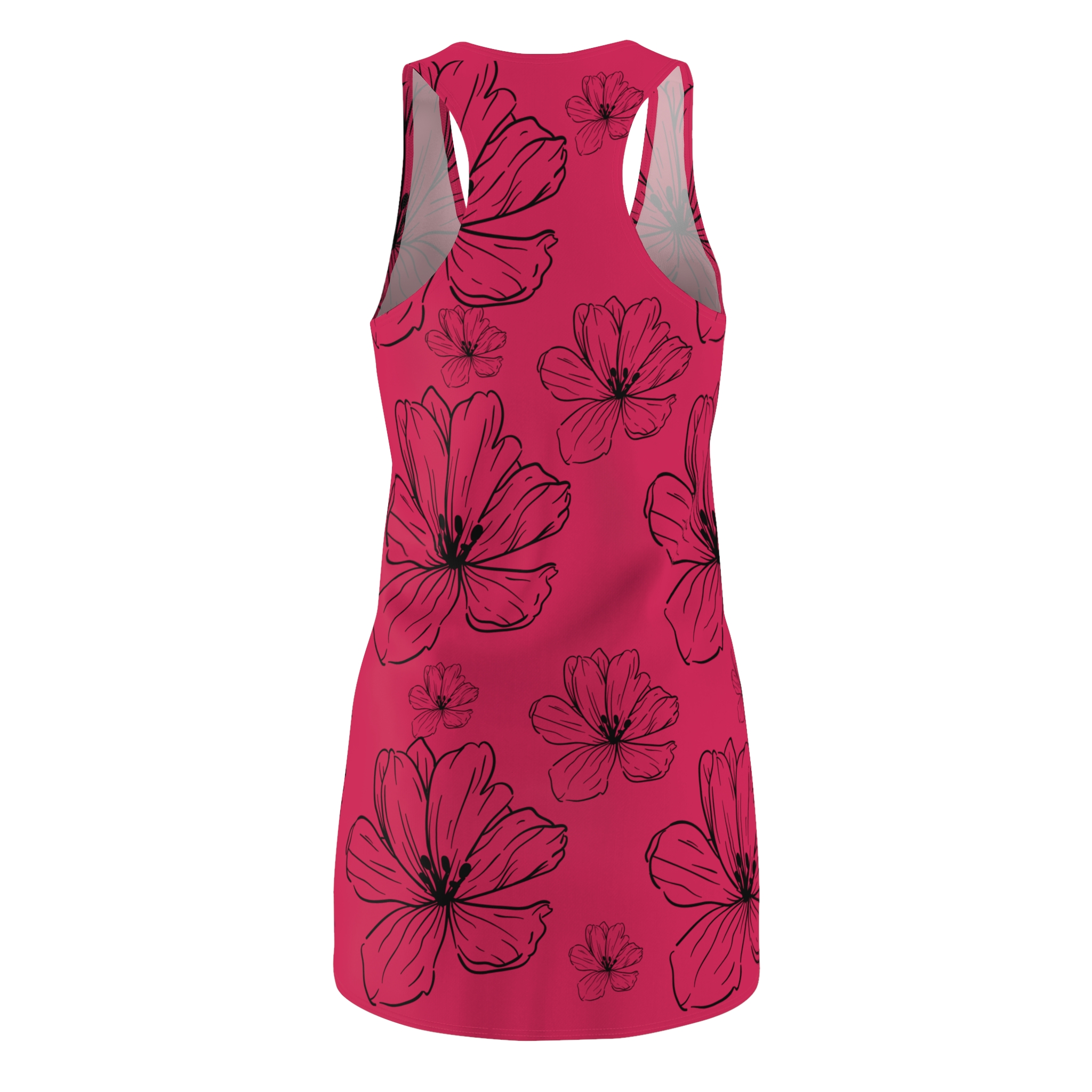 Racerback Dress -Hybicus flower- Red - Image 2