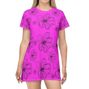 Hibiscus Floral T-Shirt Dress
