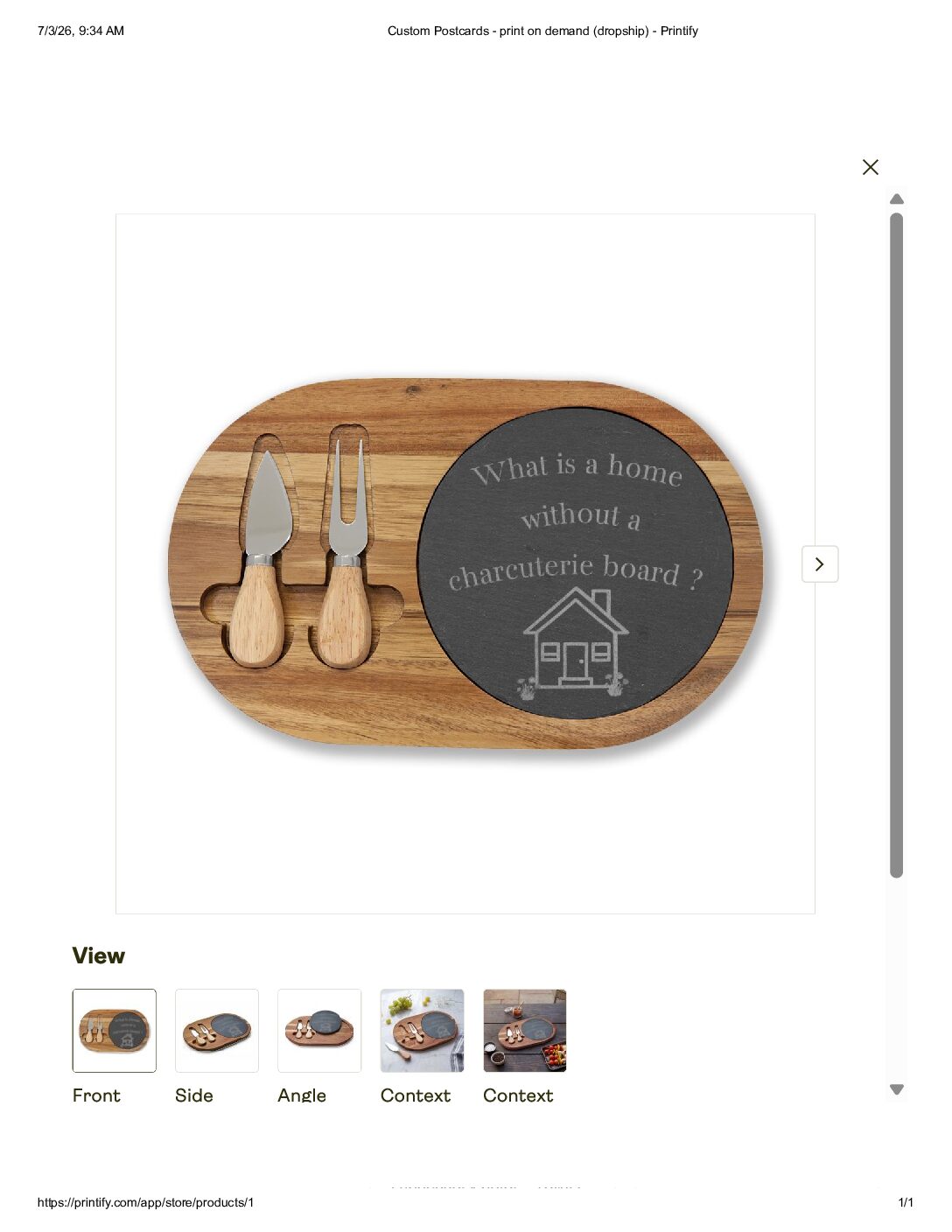 Home without Charcuterie Board -12 3/4" x 9 3/4" - Image 2