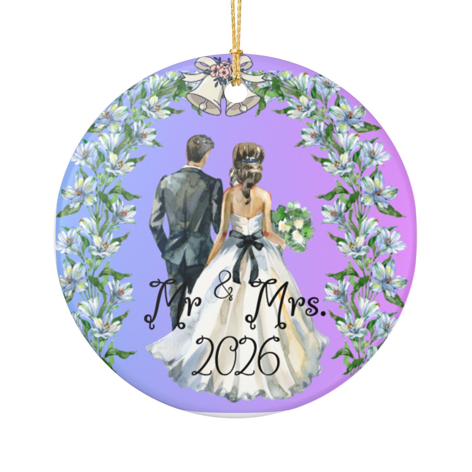 First Christmas Married Ornament 2026 –Mr & Mrs Keepsake for Newlyweds - Image 2