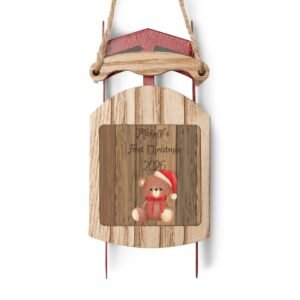 Vintage Sled Christmas Ornament – Rustic Holiday Decor