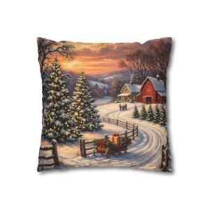 Christmas Farm house pillow Cover-Pillow not included
